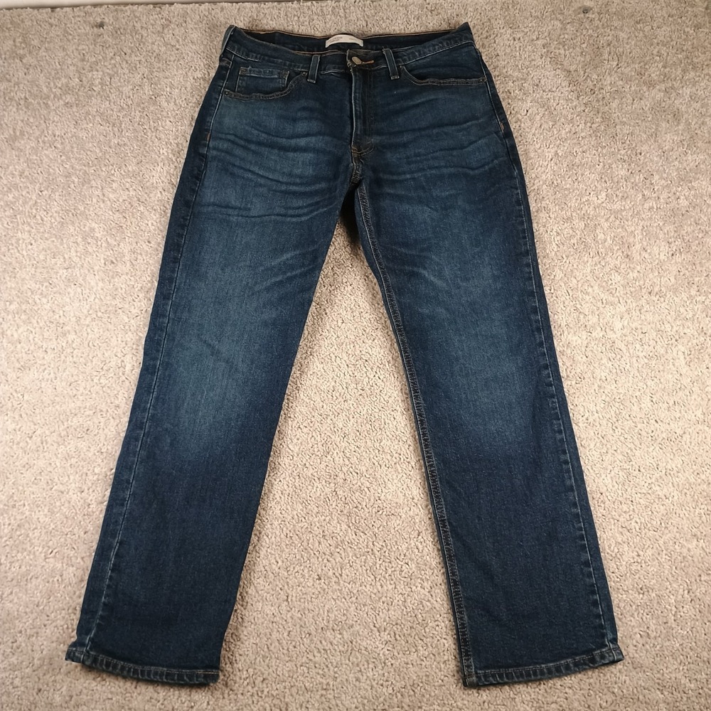 Levi Strauss Signature Athletic Jeans Mens 33x30 Dark Wash Straight Fit Modern